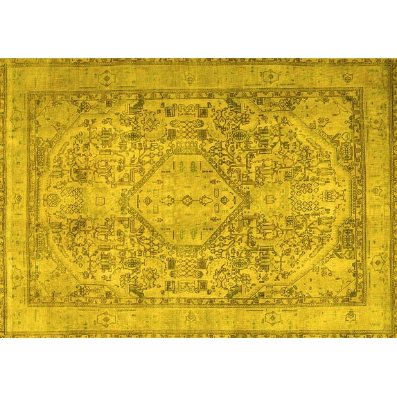 Ahgly Company Indoor Rectangle Persian Yellow Traditional Area Rugs, 4' x 6'
