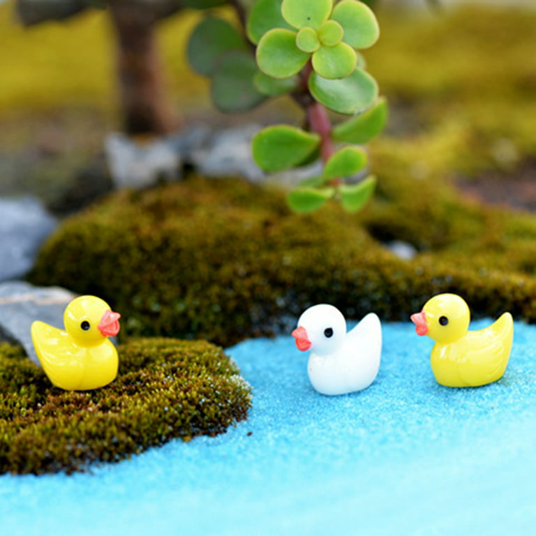 Wholesale 100Pcs Luminous Tiny Ducks Mini Resin Duck Colorful Miniature  Fairy Garden Mini Duck for Miniature Landscape 