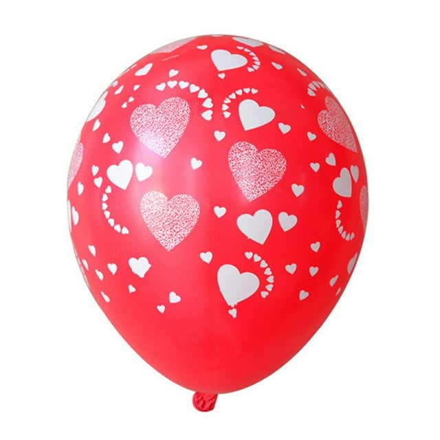 CSChome Party Ballon Eye catching Party Balloons – 100Pcs 12 inch Love Heart Pattern Leak proof Multi purpose Decoration