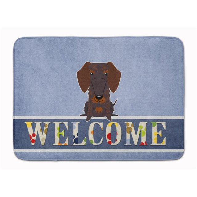 Carolines Treasures BB5710RUG Wire Haired Dachshund Chocolate Welcome Machine Washable Memory Foam Mat