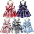 thumbnail image 5 of Pet Dog Dress Vest Plaid Skirt Puppy Small Dog Cat Harness and Walking Leads Set, 5 of 11
