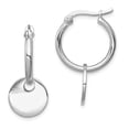 thumbnail image 1 of Beautiful Sterling Silver Round Disc Dangle Hoop Earrings, 1 of 2