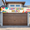 thumbnail image 7 of Colorful Personalized Happy Birthday Banner with Balloons Gifts Party Hats Background Party Decoration Photography Prop Birthday Party Supplies Birthday Decoration Backdrop, 7 of 7