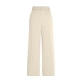 thumbnail image 5 of QTSHPN Wide Leg Pants Women Pure Color Linen Blend Casual Trousers Loose Comfortable Elastic Waist Summer Fashion Versatile Work Pants Women Beige XXXL, 5 of 5
