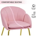 thumbnail image 5 of LILEYI Modern PU Leather Armchair, Flower Shaped Makeup Chair Vanity Chair with Golden Metal Legs for Living Room/Makeup Room/Bedroom/Home Office/Kitchen, Simple Pink, 5 of 10