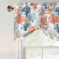 thumbnail image 5 of Tie Up Valances for Windows, Multicolored Coral Adjustable Valance Curtains Window Treatment for Living Room, Coastal Ocean Orange Blue Green Ombre Rod Pocket Kitchen Curtains & Drapes 60x18 Inch, 5 of 9