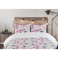 thumbnail image 5 of Ambesonne Flowers Boho Down Alternative Quilt Comforter, Meadow Hibiscus Art, King, Pale Pink Pale Azure Blue, 5 of 5