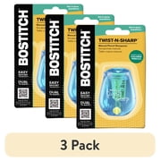 (3 pack) Bostitch Twist-N-Sharp Pencil Sharpener Handheld-Blue-1 Each