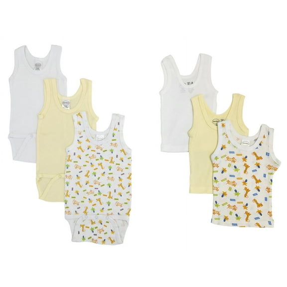 Bambini Layette Unisex Baby 6 Pc Onezies and Tank Tops