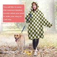 thumbnail image 4 of Olive Green and White Checkerboard Pattern Wearable Oversized Blanket,Wearable Blanket Hoodie for Adults,Cozy Hooded Blankets with Super Pockets,Super Warm Fuzzy Pullover for Women & Men, 4 of 6