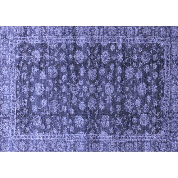 Ahgly Company Indoor Rectangle Oriental Blue Traditional Area Rugs, 8' x 12'