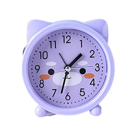 Color Kitten Alarm Clock with Ears Designing for Kids' Bedroom Decoration and Independently Time Learning