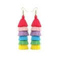 thumbnail image 3 of Yoyauz Women's Tassel Earrings Pendants, Colorful Layered Pendant Earrings Bohemian Long Tassels Handmade Wool Thread Earrings For Girly Gifts, 3 of 5