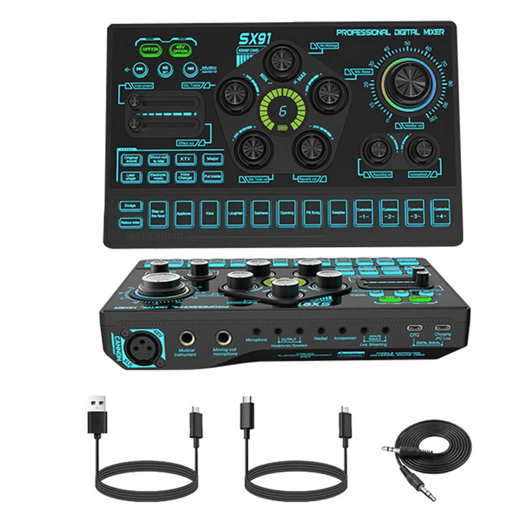 SX91 Live Sound Card USB Sound Mixer Professional Audio Mixing