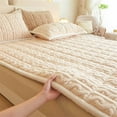 thumbnail image 4 of YHAICO Mattresses Under $150 Mattress Queen Quilting Slip Thin Pad Foldable Warm Mattress Flannel Mattress Khaki, 4 of 6