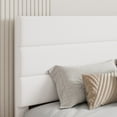thumbnail image 3 of Sha Cerlin Queen Size Platform Bed Frame with Upholstered Velvet Headboard, White, 3 of 8