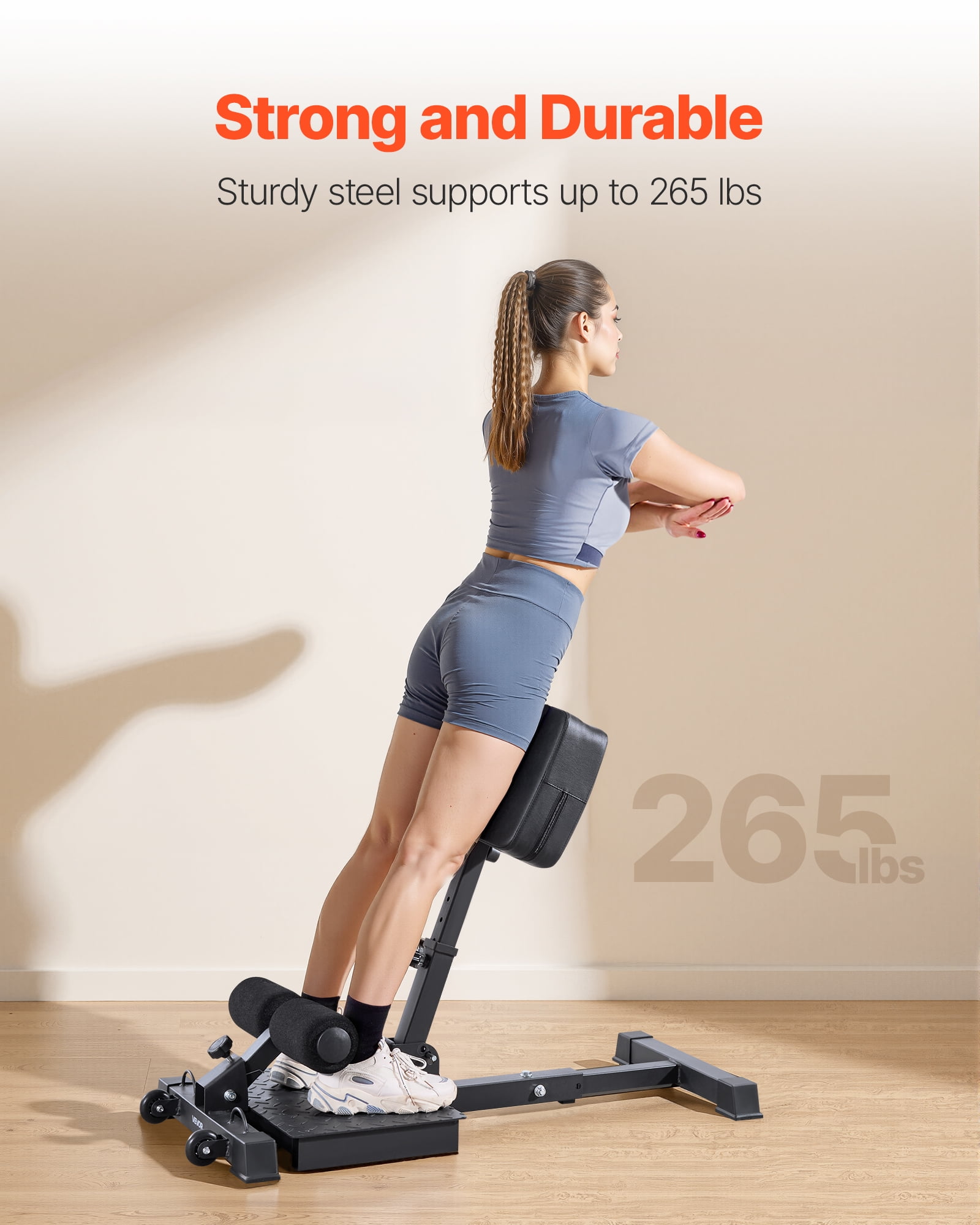 VEVOR Sissy Squat Machine, Multi-Function Deep Sissy Squat Bench for Leg Muscle Training, Easy Setup & Foldable Core Waistline & Glute Workout Equipment, Leg Exercise Machine for Home Gym, Black
