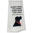 thumbnail image 3 of 5 Pcs 100% Cotton Love My Dog Design White Funny Quote Herringbone Pattern Flour Sack Kitchen Towels Dish Towels/Dishcloths for Wedding, Baby Shower, Housewarming Gifts Size: 16 x 28 Inch., 3 of 8