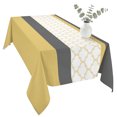 thumbnail image 2 of Yellow Morocco Table Cloth Waterproof Tablecloths, Geometric Grey Stripes Modern Tablecloth Dining Table Cover for Kitchen Party Tabletop Outdoor, Rectangle Tablecloth 54x108 Inch, 2 of 9