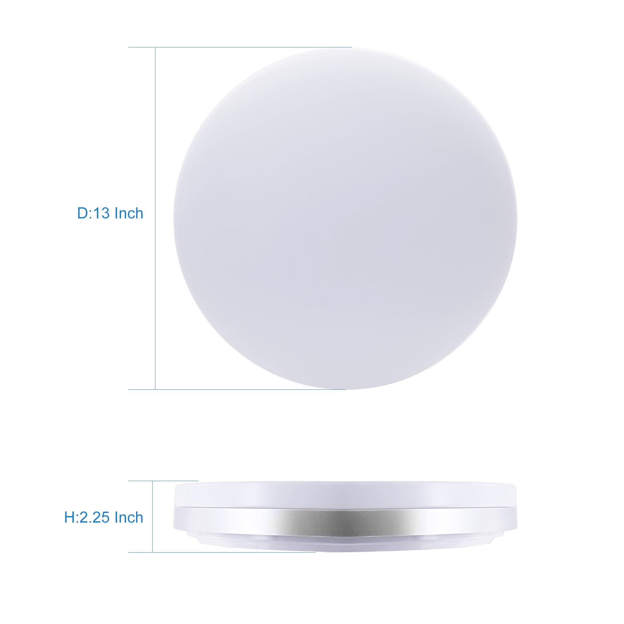 13" 24W 1600Lumens Dimmable Flush Mount LED Ceiling Light Fixture, Energy Efficient, For Home Office, Bedroom, Living Room, Bathroom, Dining Room, Kitchen