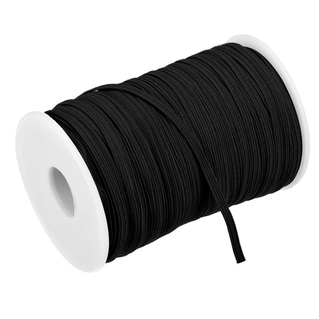 Banda elástica Unique Bargains 1/8'(3mm)x109 yardas Negro Trenzado