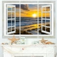 thumbnail image 1 of Tableau sur toile imprimée Design Art Paysage marin moderne Fenetre Ouvert Jaune, 1 of 2
