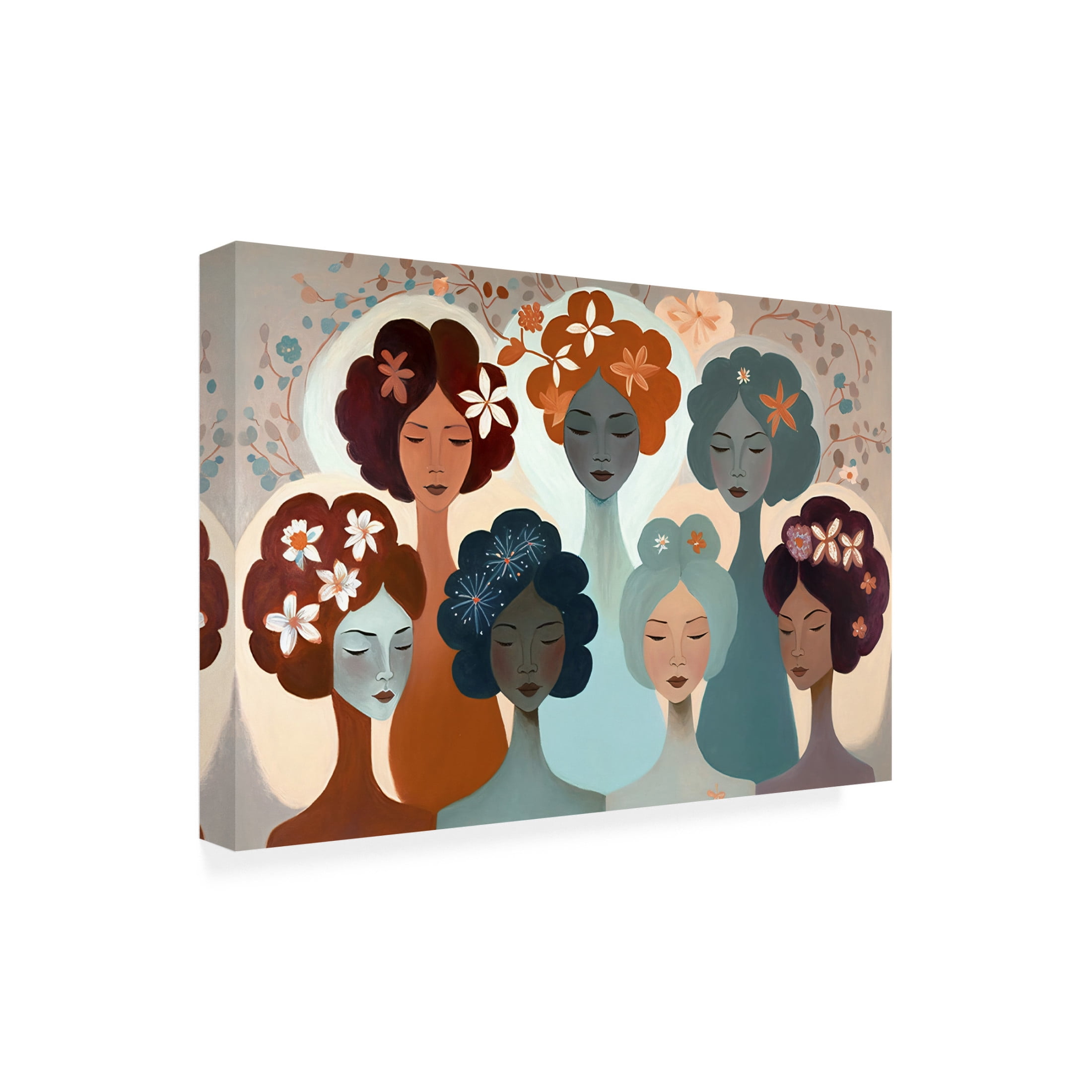 Canvas Wall Art - Ray Heere 'Mid Century Diversity Portraits 6' Wall Art for Living Room, Bedroom, or Office Décor by Trademark Fine Art - 32 x 22 Inches
