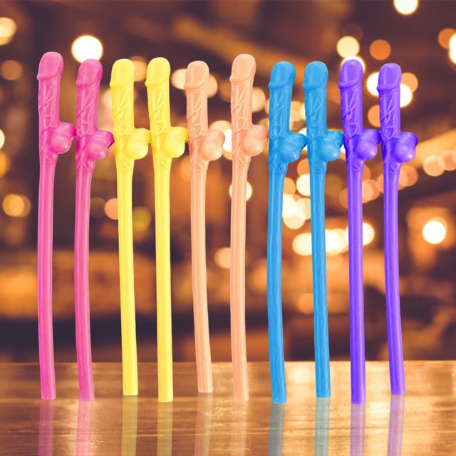10 pajitas creativas desechables divertidas pajitas para beber fiesta de baile para adultos (A)