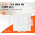 thumbnail image 4 of Carreaux de Plafond Lot de 12 24 x 24 Po PVC Installation Facile Motif à Chevilles Blanches, 4 of 7