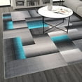 thumbnail image 3 of BizChair Modern Contemporary Area Rug, Turquoise Grey Black (8 Feet X 10 Feet), 3 of 6