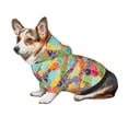 thumbnail image 7 of Fotbe Colorful Fish 2 Print Small Dog Sweater Hoodies Pet Grey Hooded Soft Fleece Sweatshirts with Pocket Fall Winter Puppy Cat Sweaters Warm Clothes-Large, 7 of 7