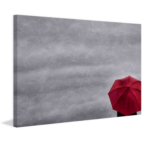 Marmont Hill "Little Red Umbrella 2" Painting Print on Canvas