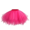 thumbnail image 2 of Women's Short Vintage Ballet Bubble Puffy Tutu Petticoat Skirt Hot Pink, 2 of 3