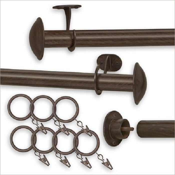 Pinnacle Indoor Outdoor Curtain Rod 52 100 Inches 100 Brown