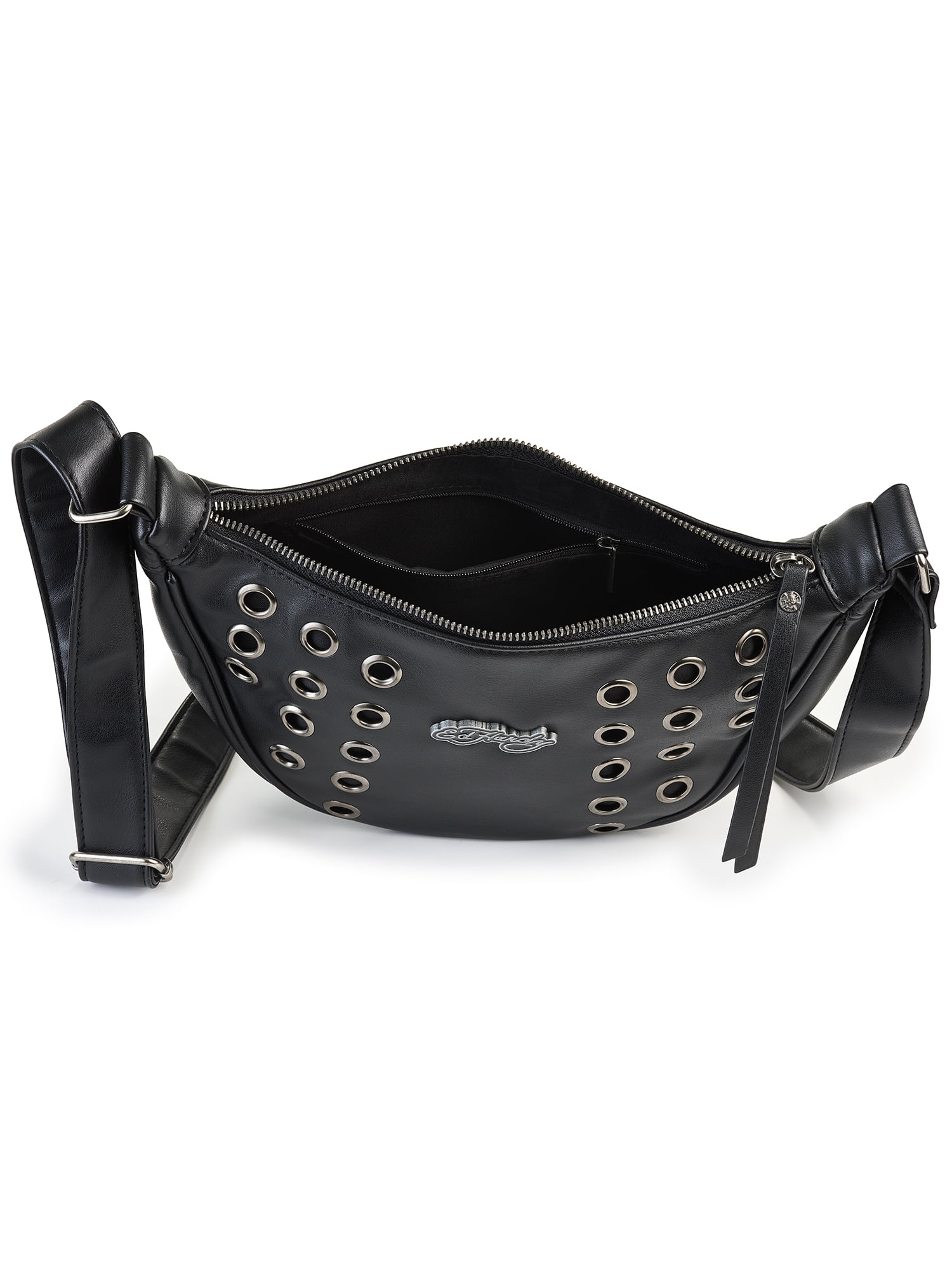 Ed Hardy Women's Marci Crescent Hobo Crossbody Bag, Black