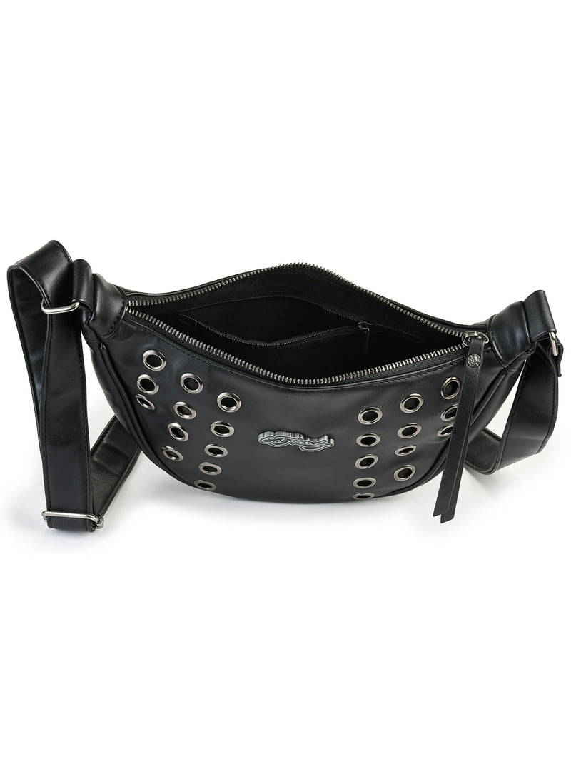 Ed Hardy Women's Marci Crescent Hobo Crossbody Bag, Black