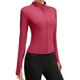thumbnail image 2 of gbyLJF Women's Workout Yoga Tops Lightweight Running Athletic Jacket Solid Color Zip Up Slim Fit Fitness Jackets, 2 of 4