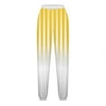 thumbnail image 4 of USNSM Women's Casual Straight Pants Elastic Waist Trousers Comfy Summer Business Casual Gradient Stripe Print Pants with Pockets Yellow XL, 4 of 4