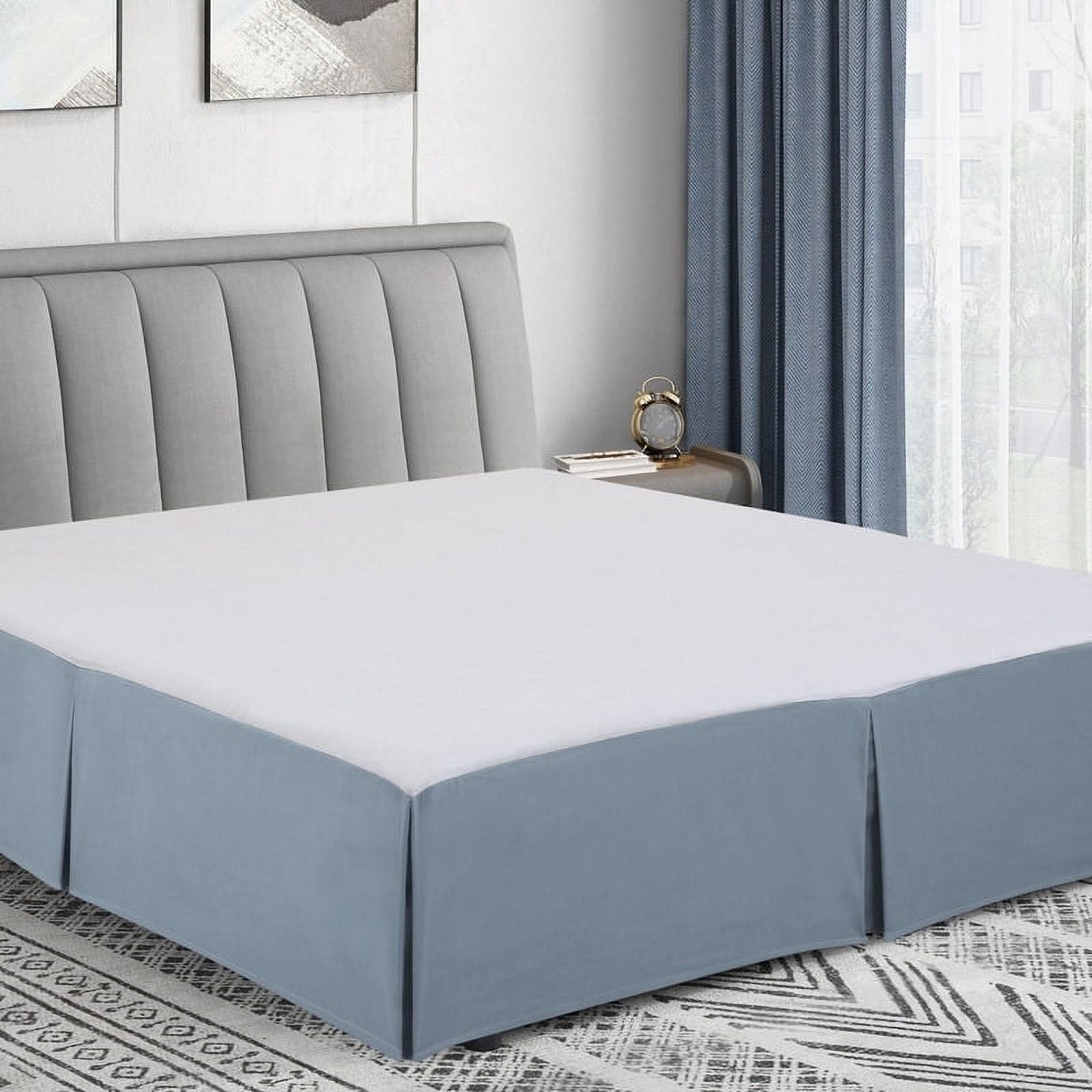 Swift Home  Basics Pleated Microfiber 14-inch Drop Bed Skirt Coconut Milk Queen