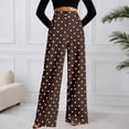 thumbnail image 2 of RUTAYY Women's Pants Retro Polka Dot Wide Leg High Waist Casual Loose Fit Comfortable Palazzo Bottoms Vacation Playful Trousers, 2 of 4