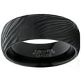 thumbnail image 3 of Metal Masters Mens Black Tungsten Carbide Dome Wedding Band Engagement Ring Damascus Style Texture 8mm 15, 3 of 8