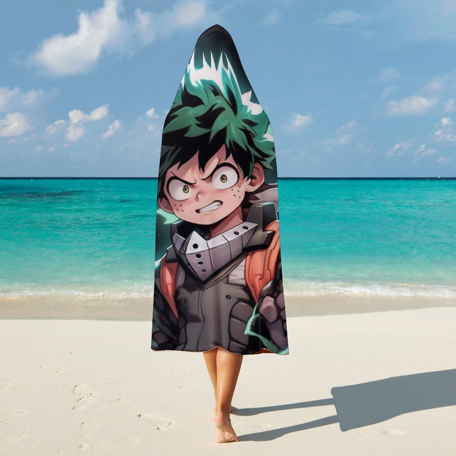 My Hero Academia Wearable Blanket Cloak Arctic Velvet Hooded Blanket Soft Fuzzy Hoodie Blanket Cape for Adults Kids 40"x50"