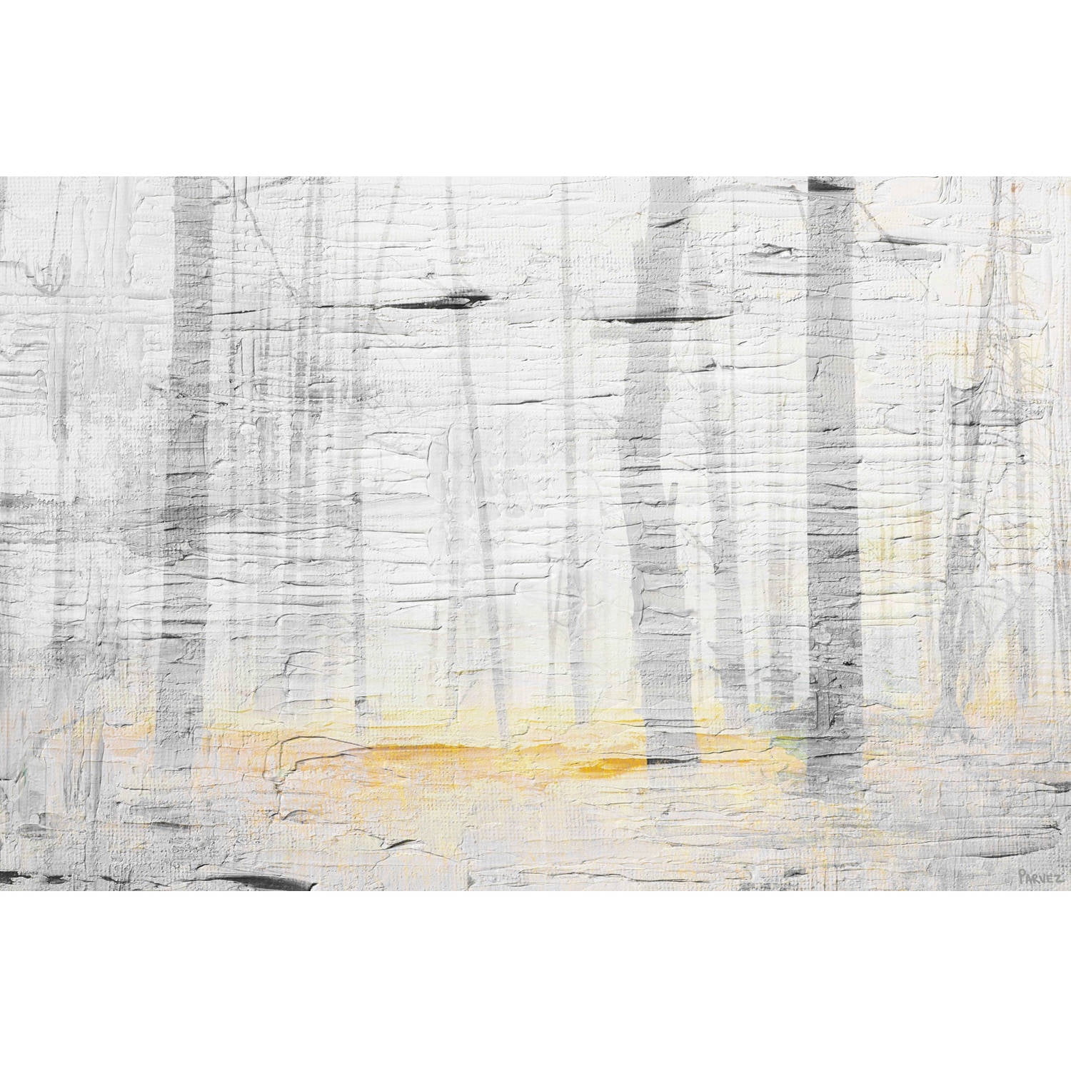 "Trees on Golden Ground" Painting Print on Wrapped Canvas