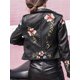 thumbnail image 3 of -Chaqueta de piel sintética con estampado Floral para mujer, abrigo Vintage bordado, con cremallera, estilo Punk, para motorista, para primavera y otoño, 3 of 5