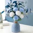 thumbnail image 5 of Yooshoverk Blue Hydrangea Arrangement - Artificial Flower Bouquet in Glass Vase - Realistic Home Decor for Centerpiece - Wedding Banquet Floral (20 inch Height), 5 of 6
