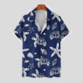 thumbnail image 7 of SGFCWSX Mens Hawaiian Shirt Printed Short Sleeve Button Up Casual Tropical Beach Shirt for Summer Vacation Blue Size XL, 7 of 7