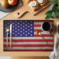 thumbnail image 2 of Independence Day Placemats Set of 4, Retro USA Flag Patriotic Vintage Non-Slip Place Mats Washable Table Mats for Kitchen Dining Table Decorations Indoor/Outdoor, 2 of 9