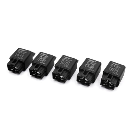Unique Bargains 5Pcs Black Car Truck Automotive 4 Pin Relay Relays Socket DC 12V 40A price history on PriceWatchPro