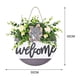 thumbnail image 3 of Letrero de bienvenida para puerta de entrada, corona de flores, hojas artificiales, guirnalda para boda, primavera Estilo 1, 3 of 8