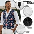 thumbnail image 6 of Yuyamidu Candy Canes Mens V Neck Suit Vest for Wedding Prom Tuxedo Dress with Adjustable Back Strap Christmas Snowflake Casual Waistcoat for Men Size XL, 6 of 7